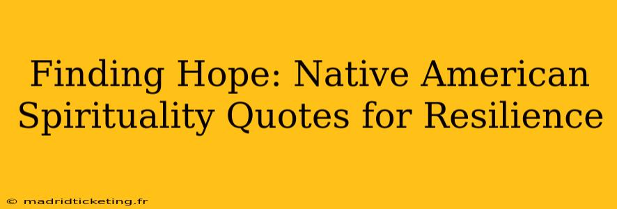 Finding Hope: Native American Spirituality Quotes for Resilience