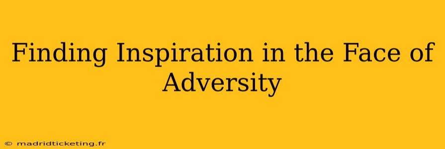 Finding Inspiration in the Face of Adversity