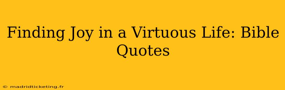 Finding Joy in a Virtuous Life: Bible Quotes