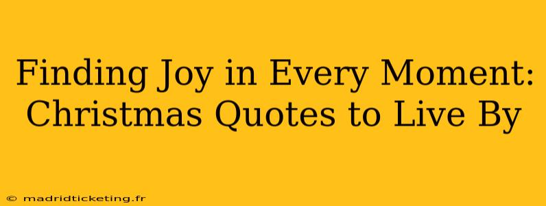 Finding Joy in Every Moment: Christmas Quotes to Live By