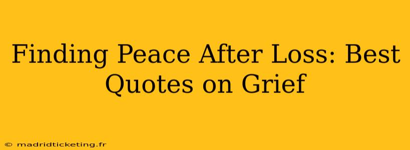 Finding Peace After Loss: Best Quotes on Grief
