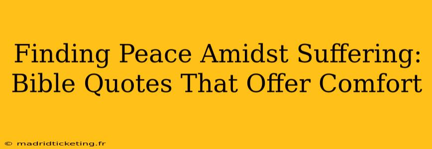 Finding Peace Amidst Suffering: Bible Quotes That Offer Comfort