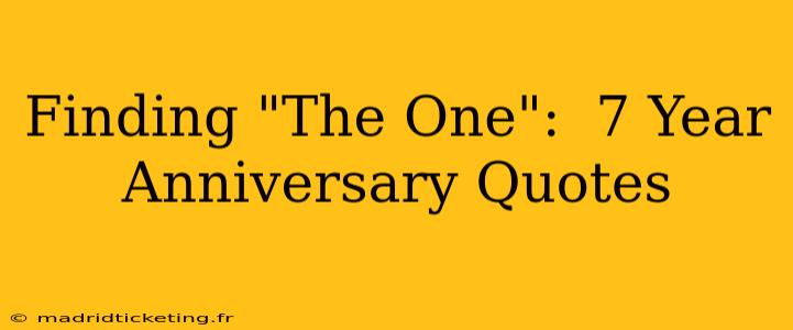Finding "The One":  7 Year Anniversary Quotes