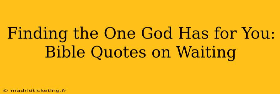 Finding the One God Has for You: Bible Quotes on Waiting