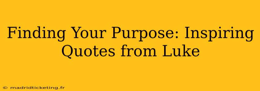 Finding Your Purpose: Inspiring Quotes from Luke