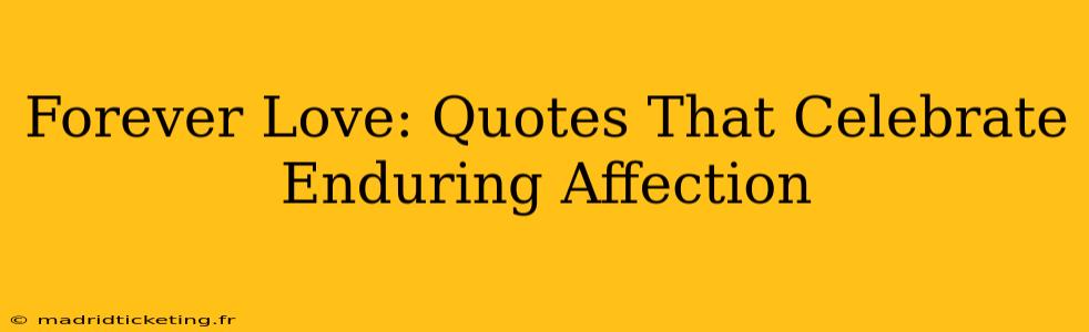 Forever Love: Quotes That Celebrate Enduring Affection