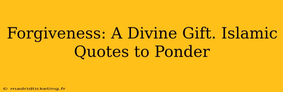 Forgiveness: A Divine Gift. Islamic Quotes to Ponder