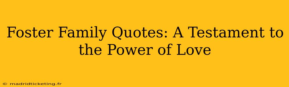 Foster Family Quotes: A Testament to the Power of Love