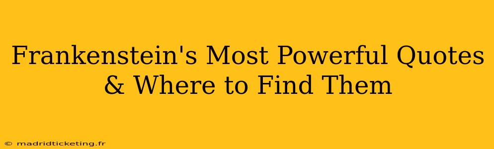 Frankenstein's Most Powerful Quotes & Where to Find Them