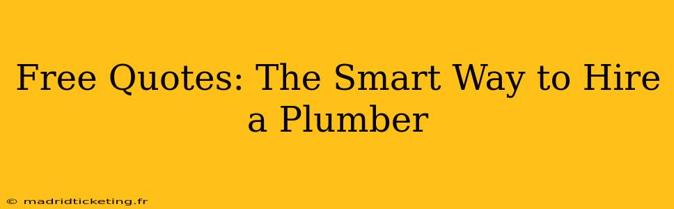 Free Quotes: The Smart Way to Hire a Plumber