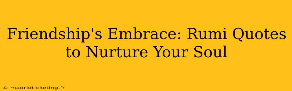 Friendship's Embrace: Rumi Quotes to Nurture Your Soul