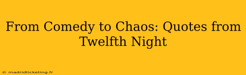 From Comedy to Chaos: Quotes from Twelfth Night