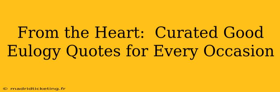 From the Heart:  Curated Good Eulogy Quotes for Every Occasion
