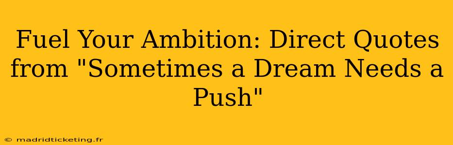 Fuel Your Ambition: Direct Quotes from "Sometimes a Dream Needs a Push"