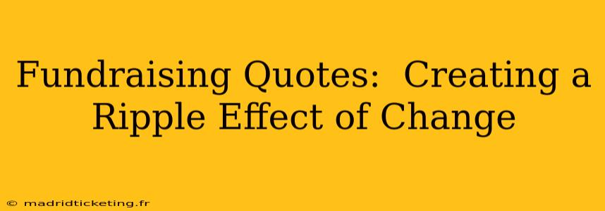 Fundraising Quotes:  Creating a Ripple Effect of Change