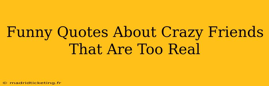 Funny Quotes About Crazy Friends That Are Too Real
