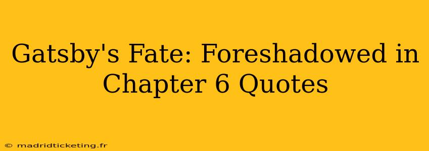 Gatsby's Fate: Foreshadowed in Chapter 6 Quotes