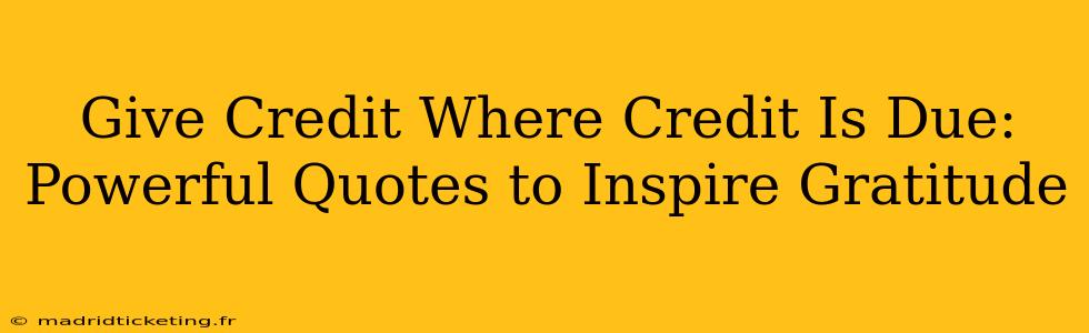 Give Credit Where Credit Is Due: Powerful Quotes to Inspire Gratitude