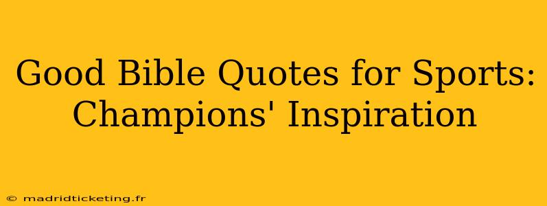 Good Bible Quotes for Sports: Champions' Inspiration