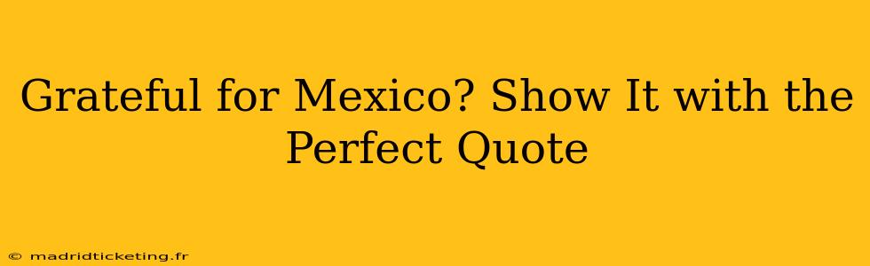 Grateful for Mexico? Show It with the Perfect Quote