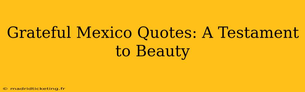Grateful Mexico Quotes: A Testament to Beauty