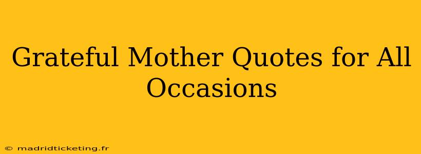 Grateful Mother Quotes for All Occasions