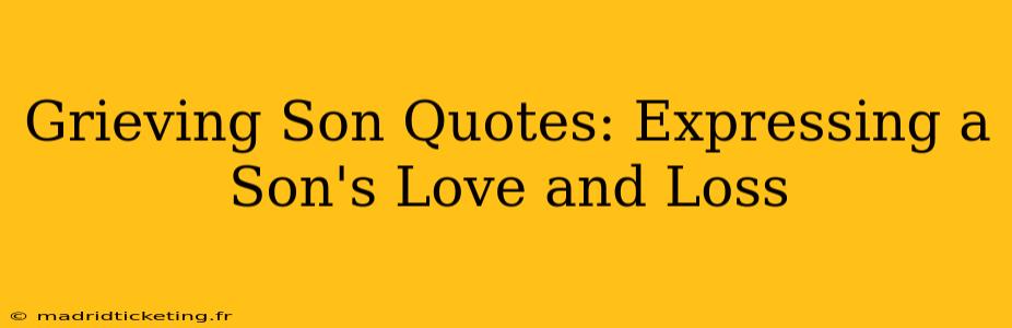 Grieving Son Quotes: Expressing a Son's Love and Loss