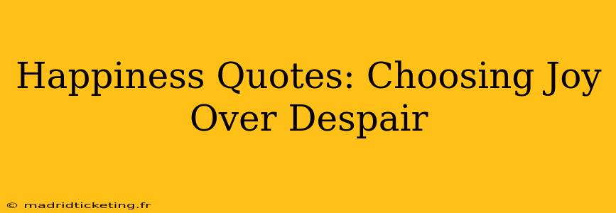 Happiness Quotes: Choosing Joy Over Despair