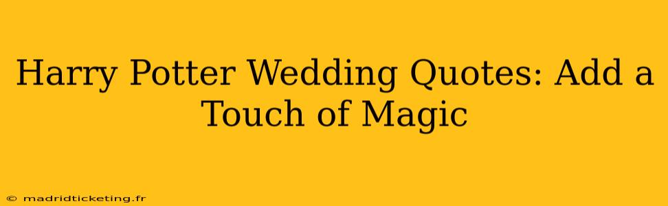 Harry Potter Wedding Quotes: Add a Touch of Magic
