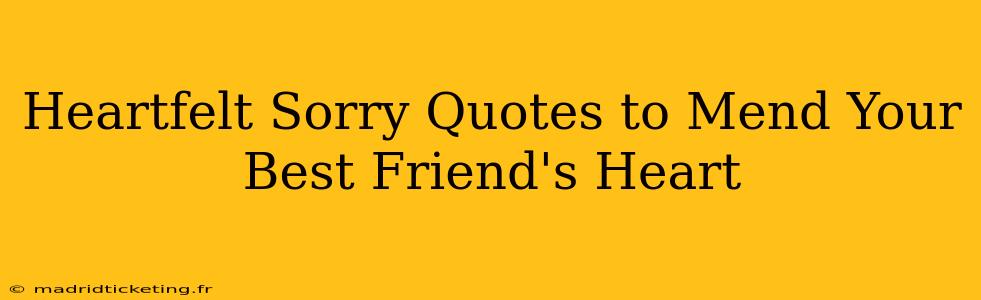 Heartfelt Sorry Quotes to Mend Your Best Friend's Heart
