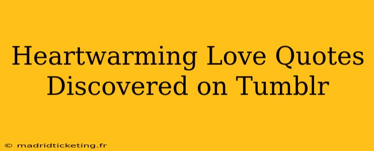 Heartwarming Love Quotes Discovered on Tumblr