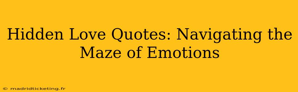 Hidden Love Quotes: Navigating the Maze of Emotions