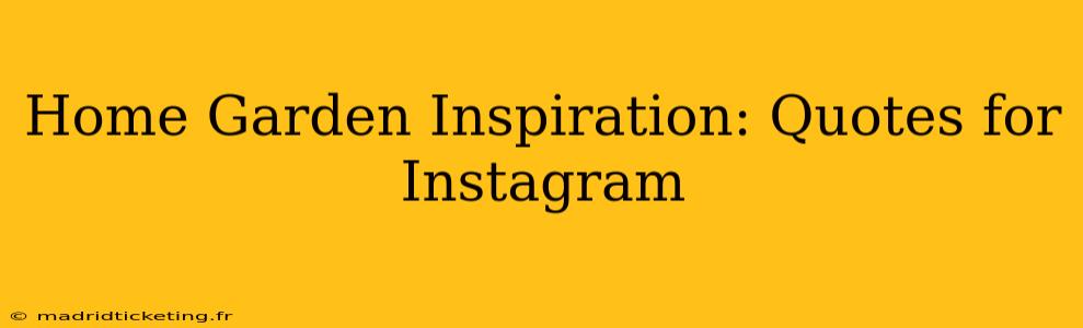 Home Garden Inspiration: Quotes for Instagram