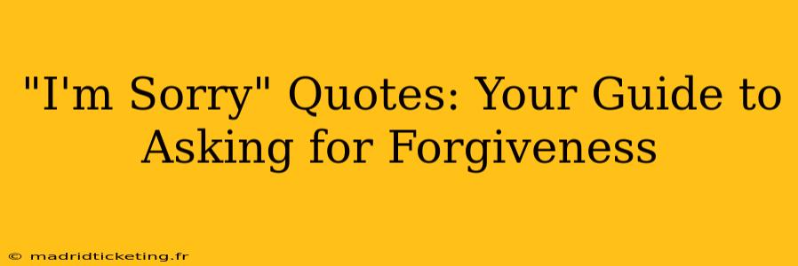"I'm Sorry" Quotes: Your Guide to Asking for Forgiveness