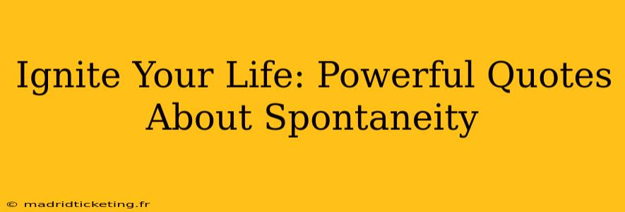 Ignite Your Life: Powerful Quotes About Spontaneity