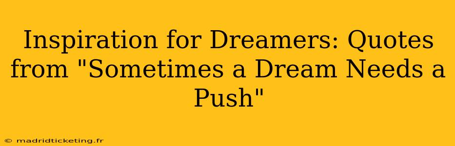 Inspiration for Dreamers: Quotes from "Sometimes a Dream Needs a Push"
