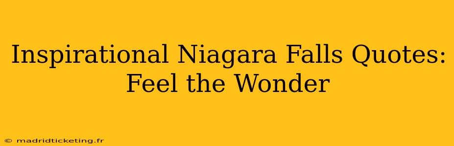 Inspirational Niagara Falls Quotes: Feel the Wonder