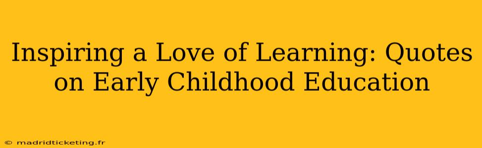 Inspiring a Love of Learning: Quotes on Early Childhood Education