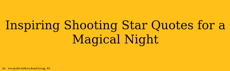 Inspiring Shooting Star Quotes for a Magical Night