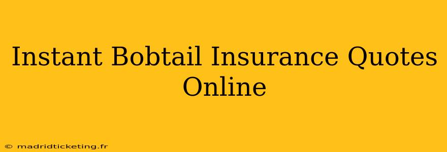 Instant Bobtail Insurance Quotes Online