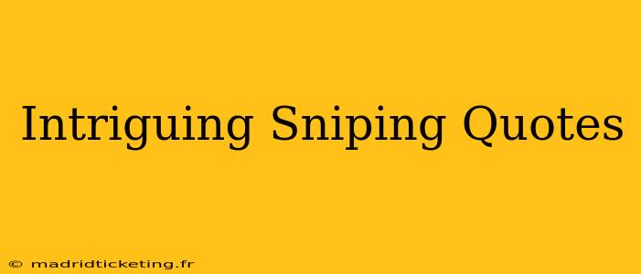 Intriguing Sniping Quotes