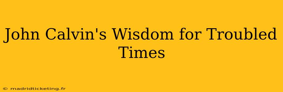 John Calvin's Wisdom for Troubled Times