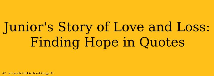 Junior's Story of Love and Loss: Finding Hope in Quotes