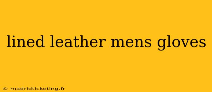 lined leather mens gloves
