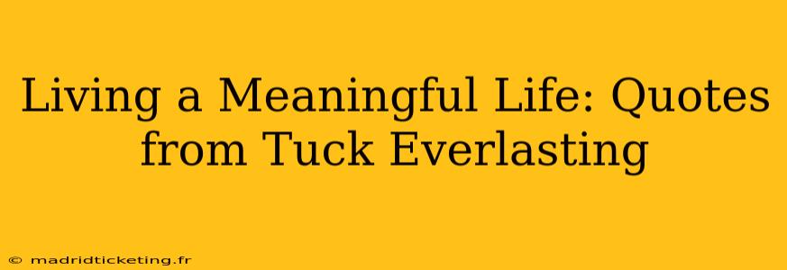 Living a Meaningful Life: Quotes from Tuck Everlasting