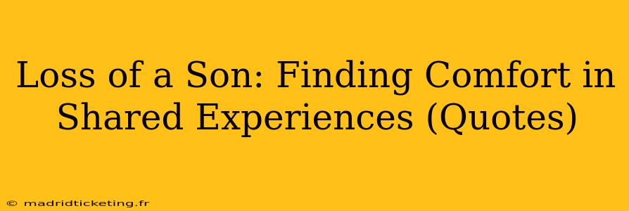 Loss of a Son: Finding Comfort in Shared Experiences (Quotes)