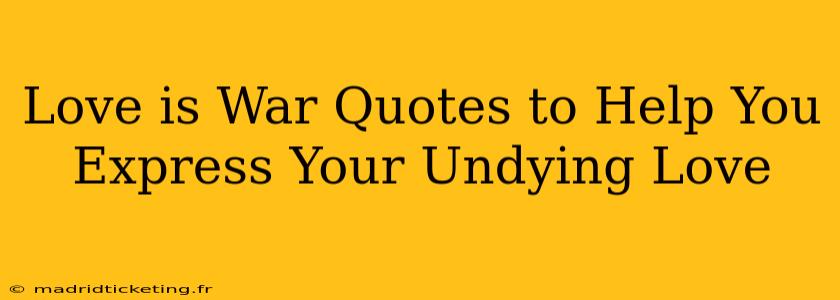 Love is War Quotes to Help You Express Your Undying Love