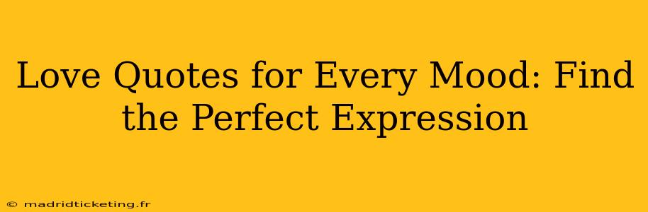 Love Quotes for Every Mood: Find the Perfect Expression
