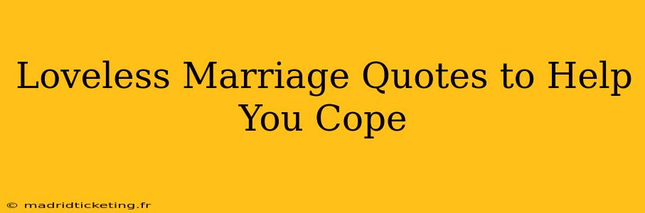 Loveless Marriage Quotes to Help You Cope