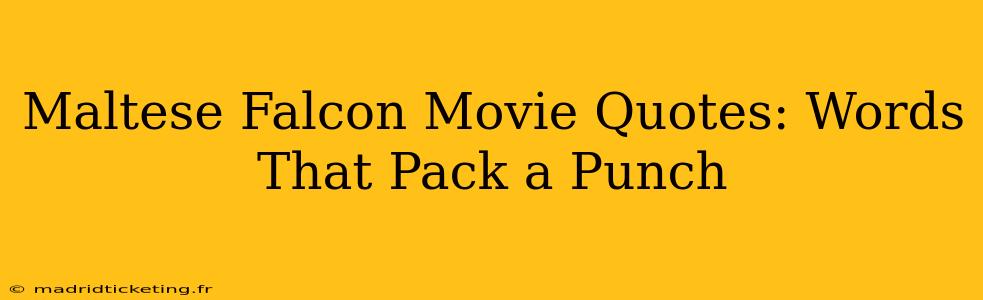 Maltese Falcon Movie Quotes: Words That Pack a Punch